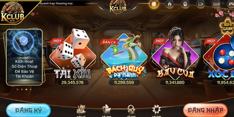 Truy cập cổng game KCLUB
